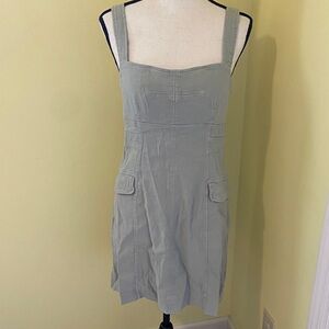 Anthropologie Pale Sage Square-Neck Mini Dress